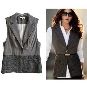 Cabi Over The Moon Gray Two Tone Single Button Front Vest